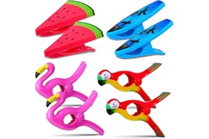 Romooa 8 Pcs Beach Towel Clips Towel Clips for Chairs Beach Towel Holder Clothes Pins for Lounge Chair, Cruise Clothes Lines, Patio and Holiday Pool(Beach Style)