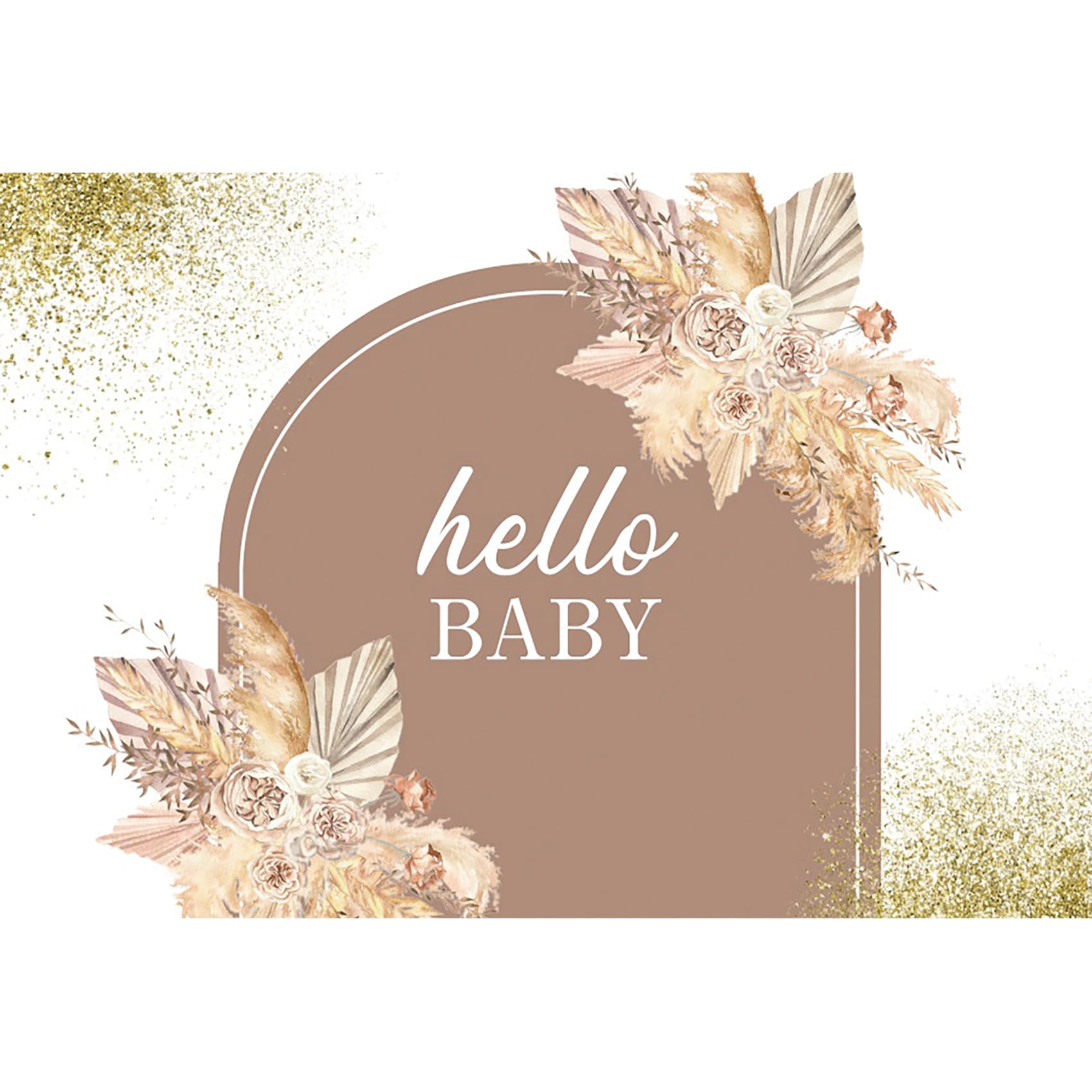 MIRRORANG 2,2x1,5m Hello Baby Backdrops for Baby Shower Floral Boho Rainbow Arch Baby Gender Reveal Photography Backgrounds Newborn Announce Pregnancy Party Decorations Kids Photo Studio Props, Vinyl
