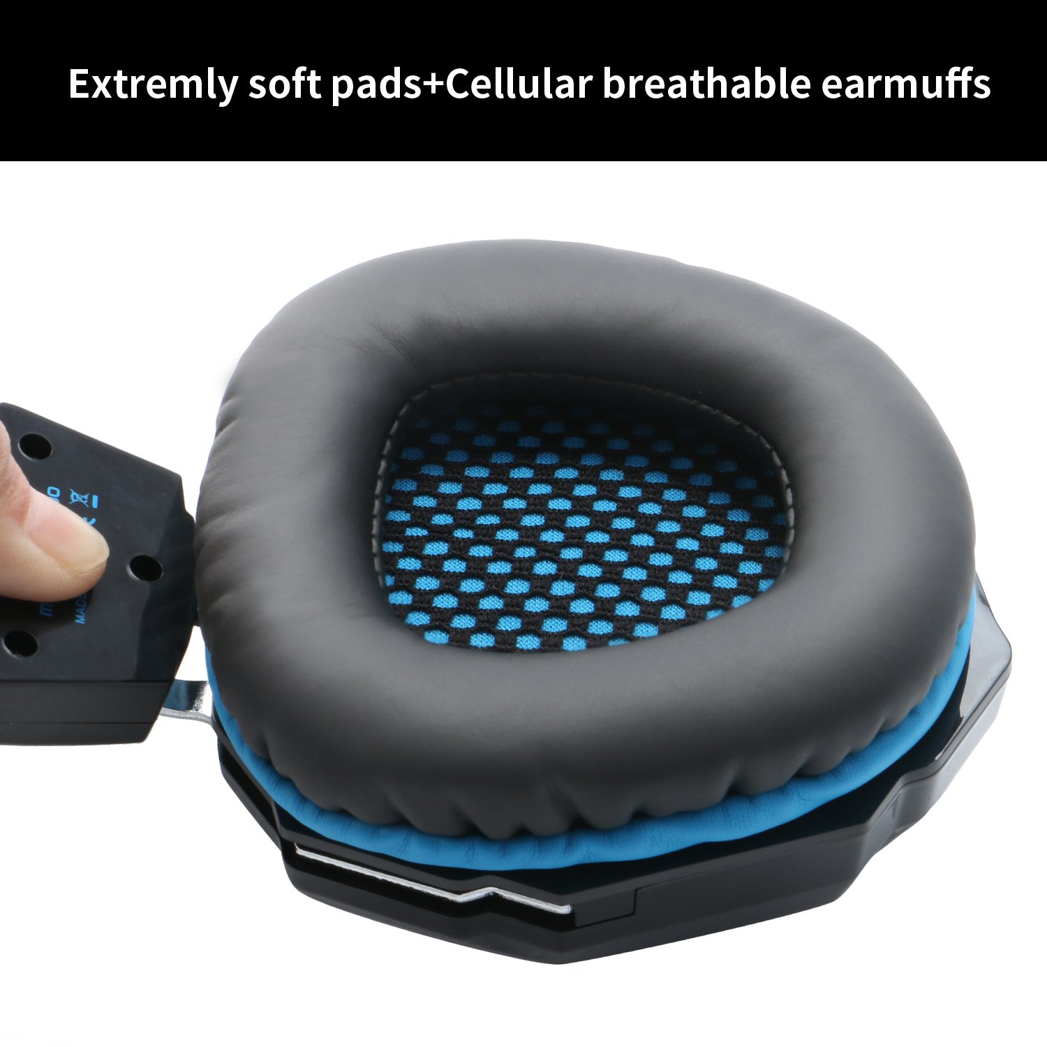 Zakitane KOTION EACH G5000 3.5mm PC Stereo Gaming Headset, Bass Headphones, Comfortable Headband with Microphone, Over-ear fit with Noise isolation, Breathing LED Light for Laptops or Computers