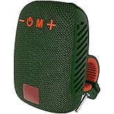 GOWENIC Portable Bluetooth Speaker for Bike, IPX5 Mini Outdoor Speaker with Handlebar Mount, Support Calls, FM Radio (Dark Green)