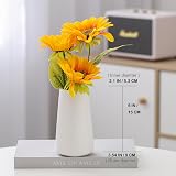 HUBUISH White Ceramic Vase 15cm Minimalist Modern Boho Home Decor view 4