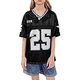 WDIRARA Girl's Number Graphic Jersey Shirts Short Sleeve V Neck Tees Oversized T-Shirt Tops