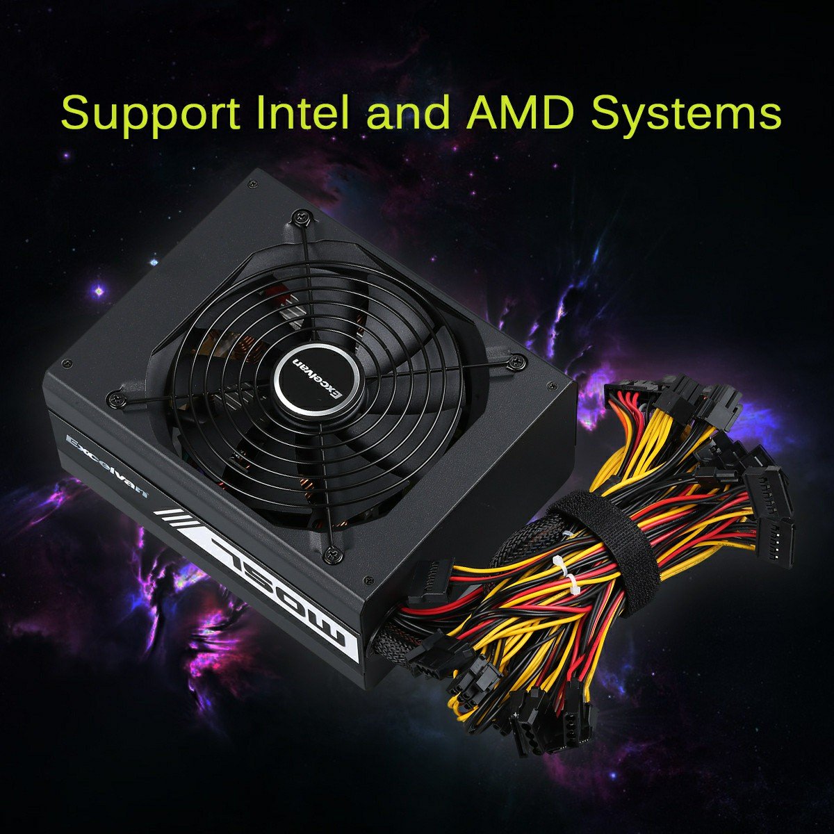 Excelvan ATX Computer Power Supply Desktop PC for Intel AMD PC SATA US (750W)