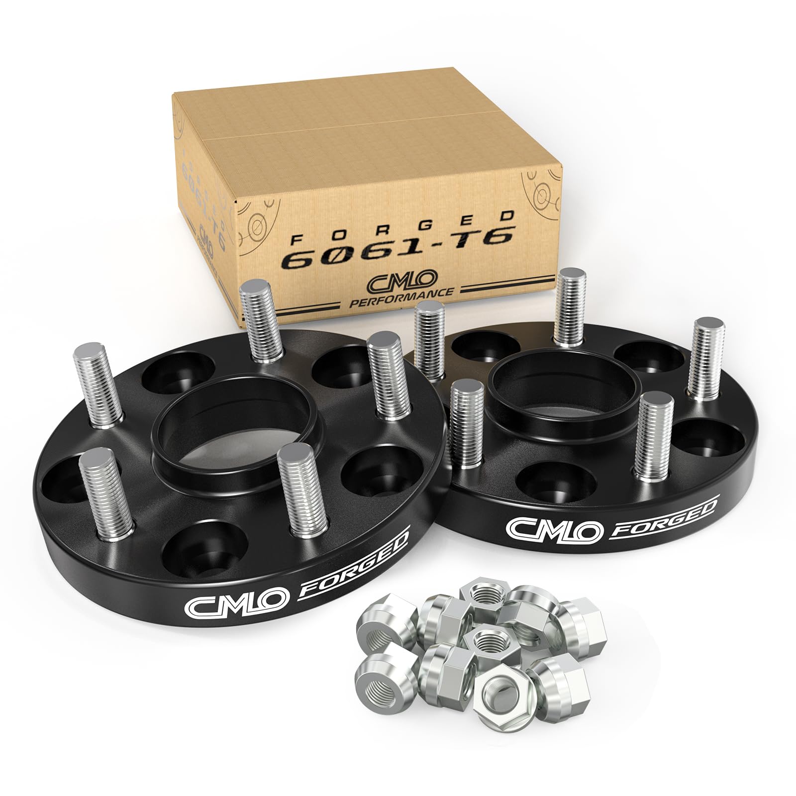 Photo 1 of Customadeonly 5x114.3 Forged Wheel Spacers 20mm Hubcentric Black – Compatible with Acura RSX TL CL RL MDX TSX, Honda Accord Prelude CR-V Element Pilot S2000 NSX (64.1mm Bore, M12x1.5, 2pcs)