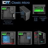 CiT Classic Office PC Case Black Micro-ATX Mini-ITX 500W PSU 4x USB 3.0 view 7