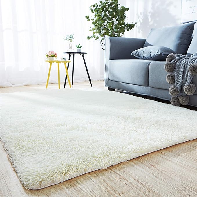 Amazing Tour Living Room Large Faux Fur Rug Beige Living Room