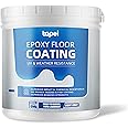 Tapel 3-in-1 Epoxy Floor Coating - Light Grey 35oz (54ft²), Primer+Paint+Clear Coat | Non-Slip, UV-Resistant Finish for Concrete Garage Floors, Basements & Warehouses – Fast-Drying, Hot Tire Pickup Resistant