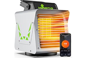 Kiroto 1500W Greenhouse Heater with APP Remote Control & Smart Control Panel, Portable Outdoor Heater for Plants & Vegetables, Safe Heater for Greenhouse, Grow Tents, Flower Room, Sunroom