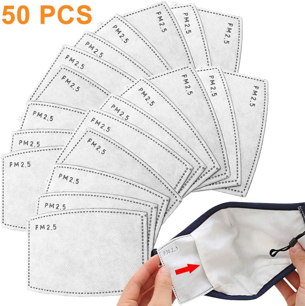 50 PCS PM2.5 Filters Replacement Parts, Protective Filter 5 Layers Replaceable Anti Haze Filters to Anti Haze Dustproof Air Pollution Germ -12 8 CM