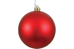 Vickerman 2.75" Christmas Ornament Ball, Red Matte Finish, Shatterproof Plastic, UV Resistant, Holiday Christmas Tree Decoration, 12 Pack - Ready to Hang