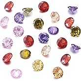 Fashewelry 50Pcs 3x2mm Cubic Zirconia Faceted Rhinestone Cabochons Mixed Colors Mini Pointed Back Crystal Diamante Gems for Nail Art Craft Jewelry Making