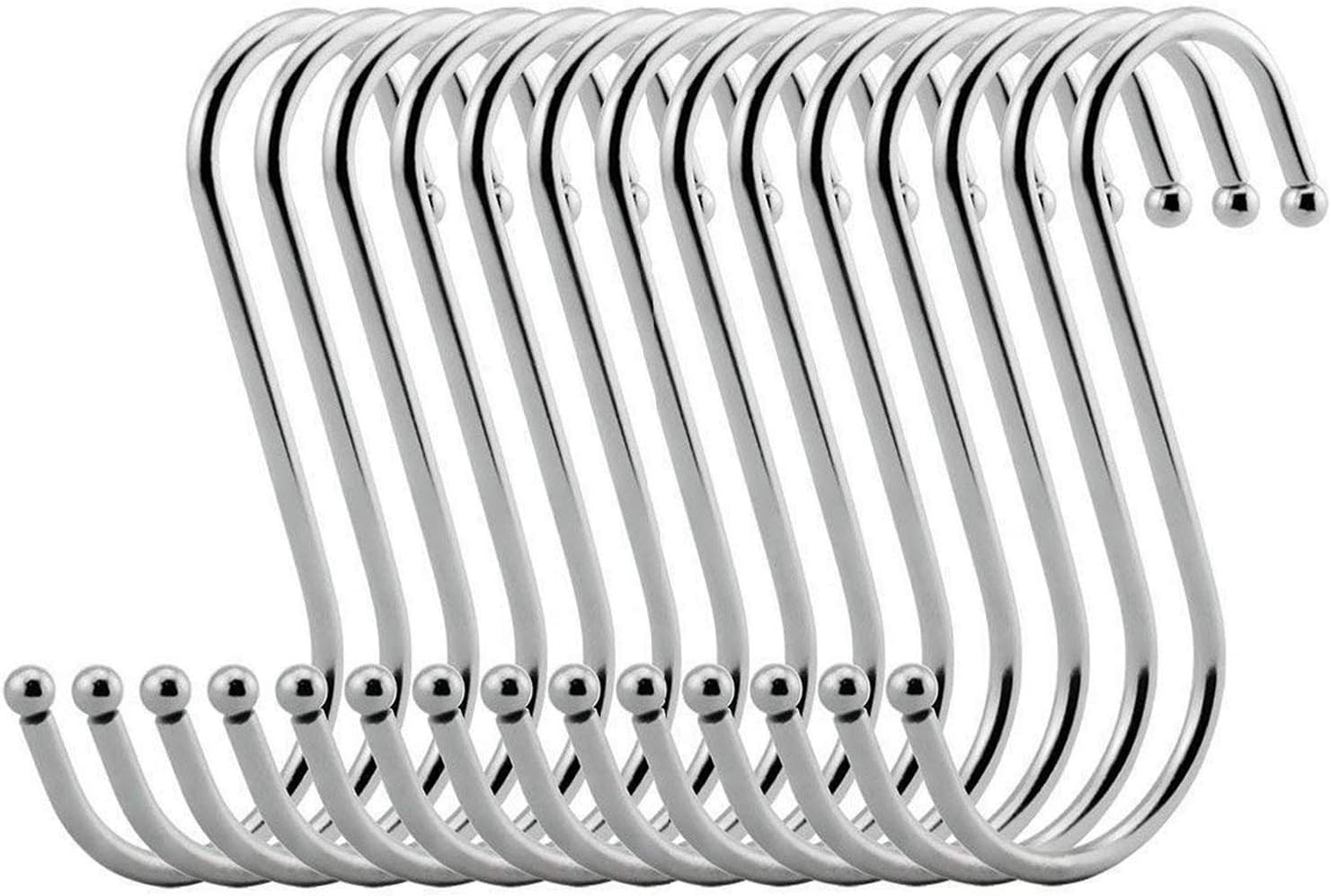 VIPITH 20 Pack Stainless Steel Metal S Shaped Hooks HeavyDuty S