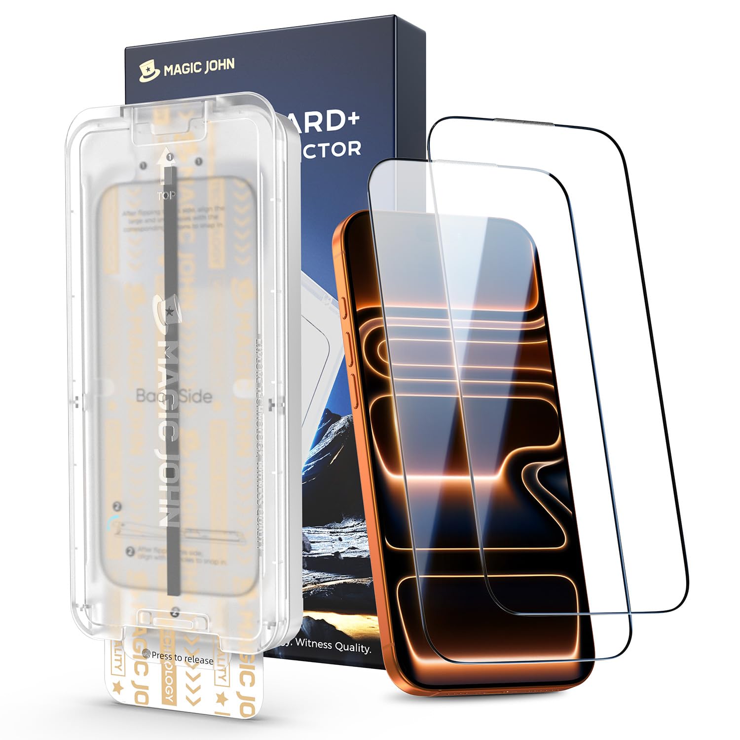 MAGIC JOHN 3rd Gen Upgraded for iPhone 17 Pro Max Screen Protector 6.9 Inch,HD Clear,Shatterproof Tempered Film,Auto Dust-Elimination,Bubble Free,Easy Installation,2 Pack