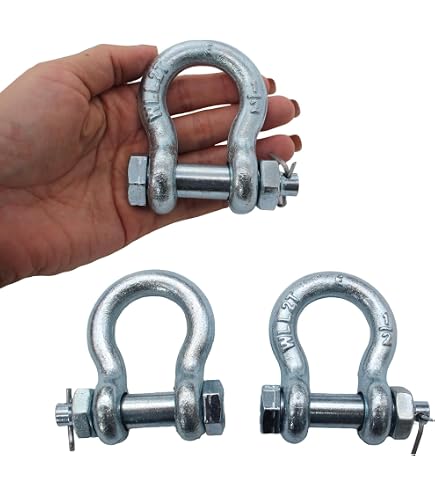 Crosby Bolt Type Chain Shackle Carbon Steel, Galvanized, 4-3/4 Ton