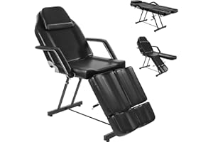 Hicomony Tattoo Chair for Client with Split Leg, Tattoo Bed Table for Artist, Facial Beds for Esthetician,Lash Bed for Client(Split Leg, Black)