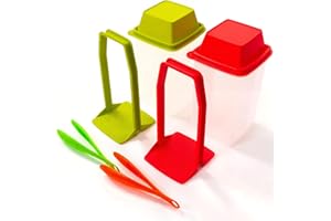 2-Piece Leak-Proof Food Storage Container Set with Strainer Lid & Tongs | Reusable Pickle & Fermentation Jar for Fruits, Vege