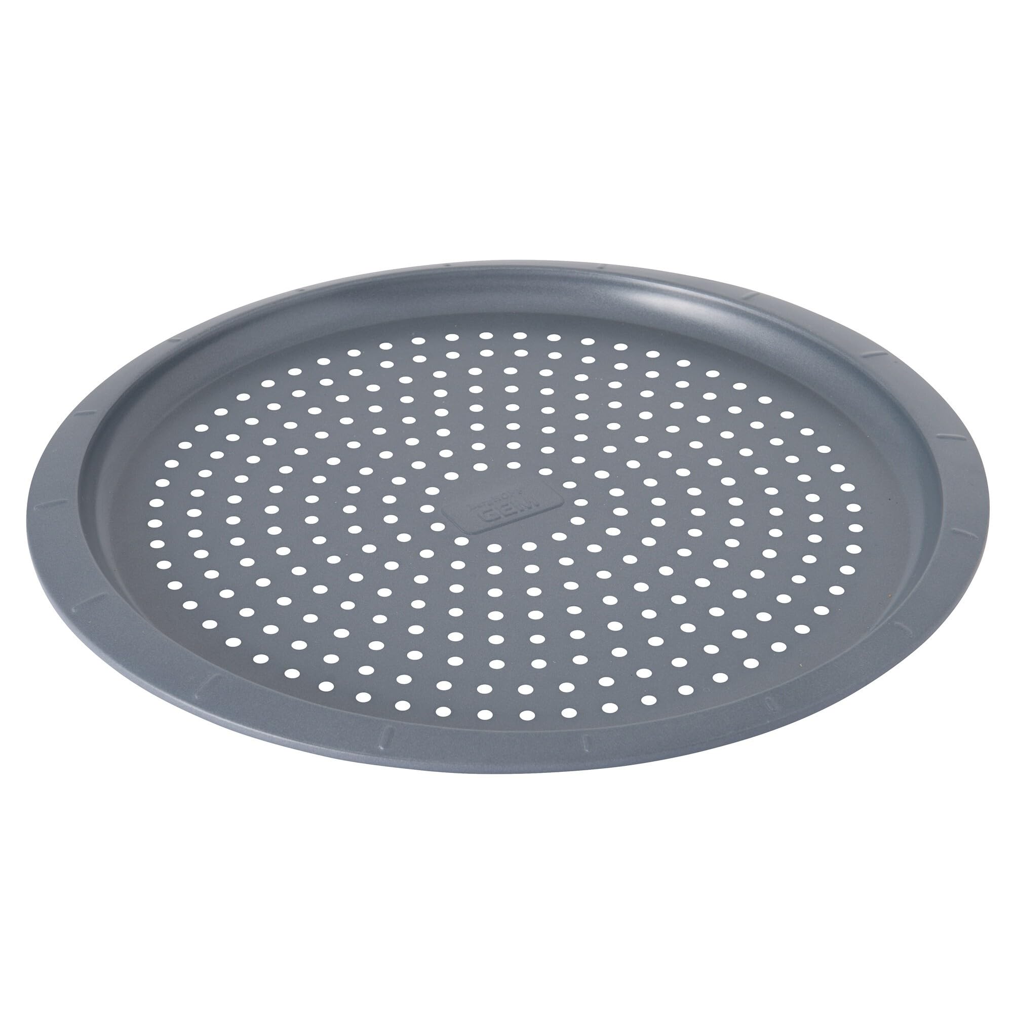 Berghoff Perforated Pizza Tray (Size Diameter 32 cm, Height 1.5 cm, for Crispy Pizza Bases, Made of Carbon Steel, Even Heat Distribution) 3990008, Steel, Black