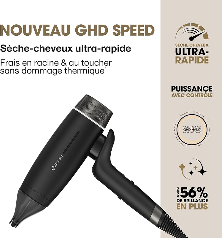 - Sèche-cheveux ghd Speed - Sèche-cheveux professionnel ultra rapide