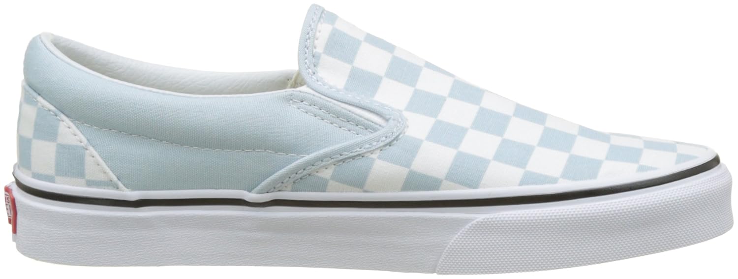 vans baby blue checkered slip ons