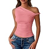 BTFBM Off The Shoulder Tops for Women 2026 Cute Summer Casual Sleeveless Slim Fit y2k Spring Outfits Going Out Tank Top