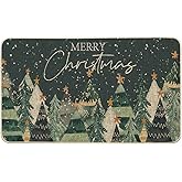 Artoid Mode Snowflakes Xmas Tree Merry Christmas Doormat, Winter Low-Profile Switch Rug Home Decor Door Mat Floor Mat for Out