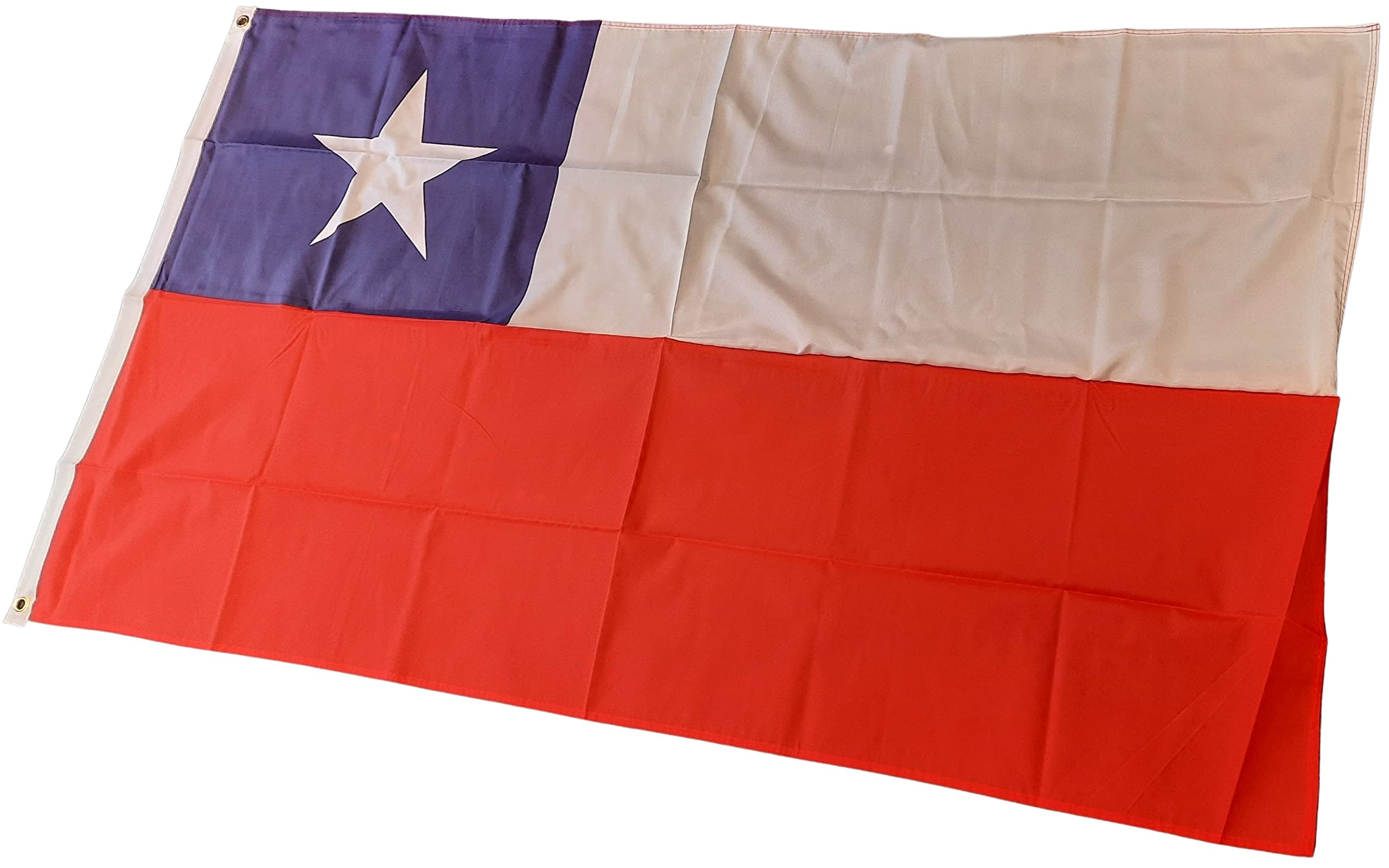 NWFlags Chile Flag 5ft x 3ft 75d Premium Polyester Suitable For Flagpoles | Strong Polyester 5x3 foot material large flag of Chile with 2 metal Eyelets