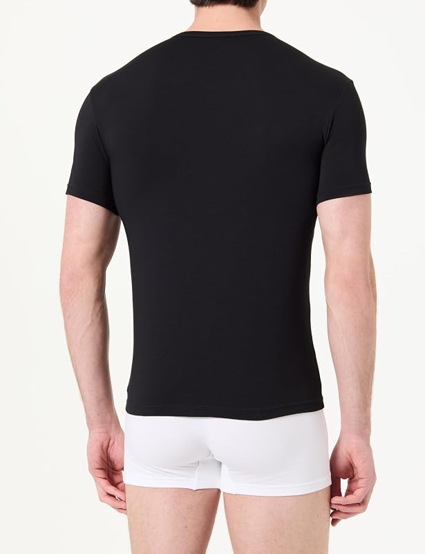 Herren T-Shirt Bold Monogram 2-Pack Rundhals T-Shirt, schwarz/schwarz, M