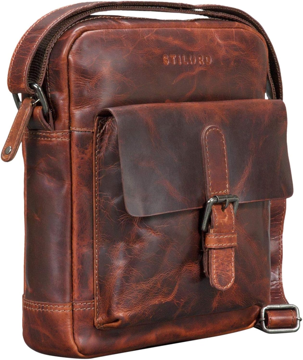 STILORD "Luan" Small Shoulder Bag Leather Vintage for Women and Men Messenger Bag with Tablet Compartment 10.1 Inches Cross Body Bag in Genuine Leather Colour:Milano - Image 4