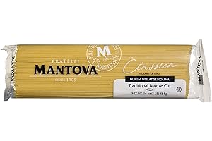 Mantova Italian Bronze Die Angel Hair Pasta - 100% Durum Wheat Semolina Bronze Die - 16 Oz (Pack Of 6) - Product Of Italy