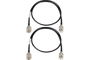 WIZACE 2ft PL259 to SO239 S-MR195 Pure Copper Cable 2PCS,UHF CB Coax Extension Cable, PL-259 UHF Male to Female Low Loss CB Radio Cable for HAM Radio, Antenna Analyzer, Dummy Load, SWR Meter (50 Ohm)