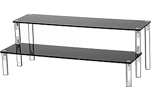 ihomecooker 2 Tier Black Acrylic Display Riser Cupcake Stand Display Shelf for Decoration, Makeup