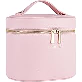 Cuteseason Professional Large Makeup Organizer Bag with Removable Insert – Waterproof Travel Cosmetic Storage Case with Compartments for Women & Makeup Artists (Pink)