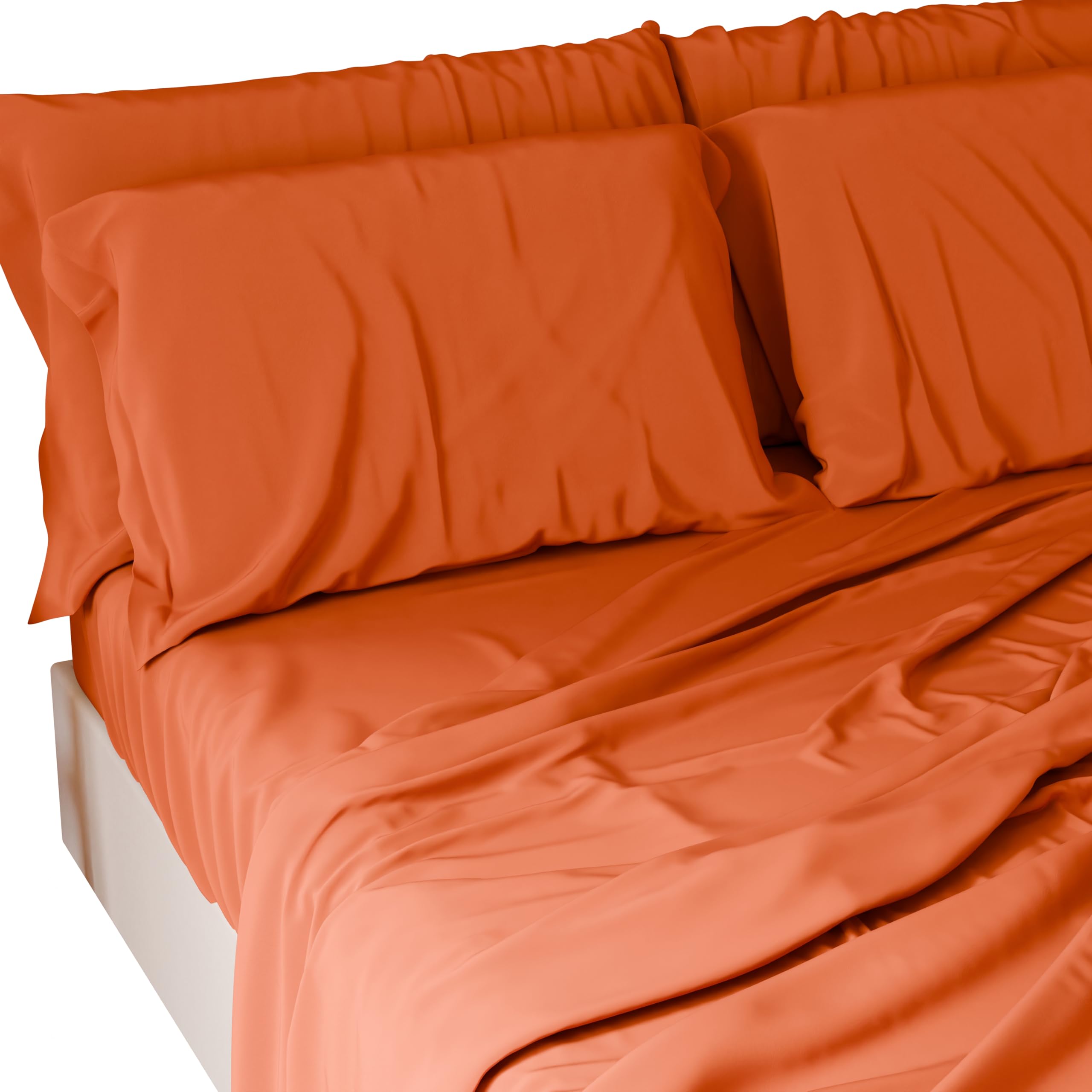 PETTI Artigiani Italiani - Cotton Sheets, Single Bed Set, Orange, 100% Made in Italy