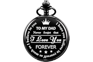ManChDa Dad Gifts for Fathers Day Quartz Pocket Watch for Dad Men Pocket Watches Engraved