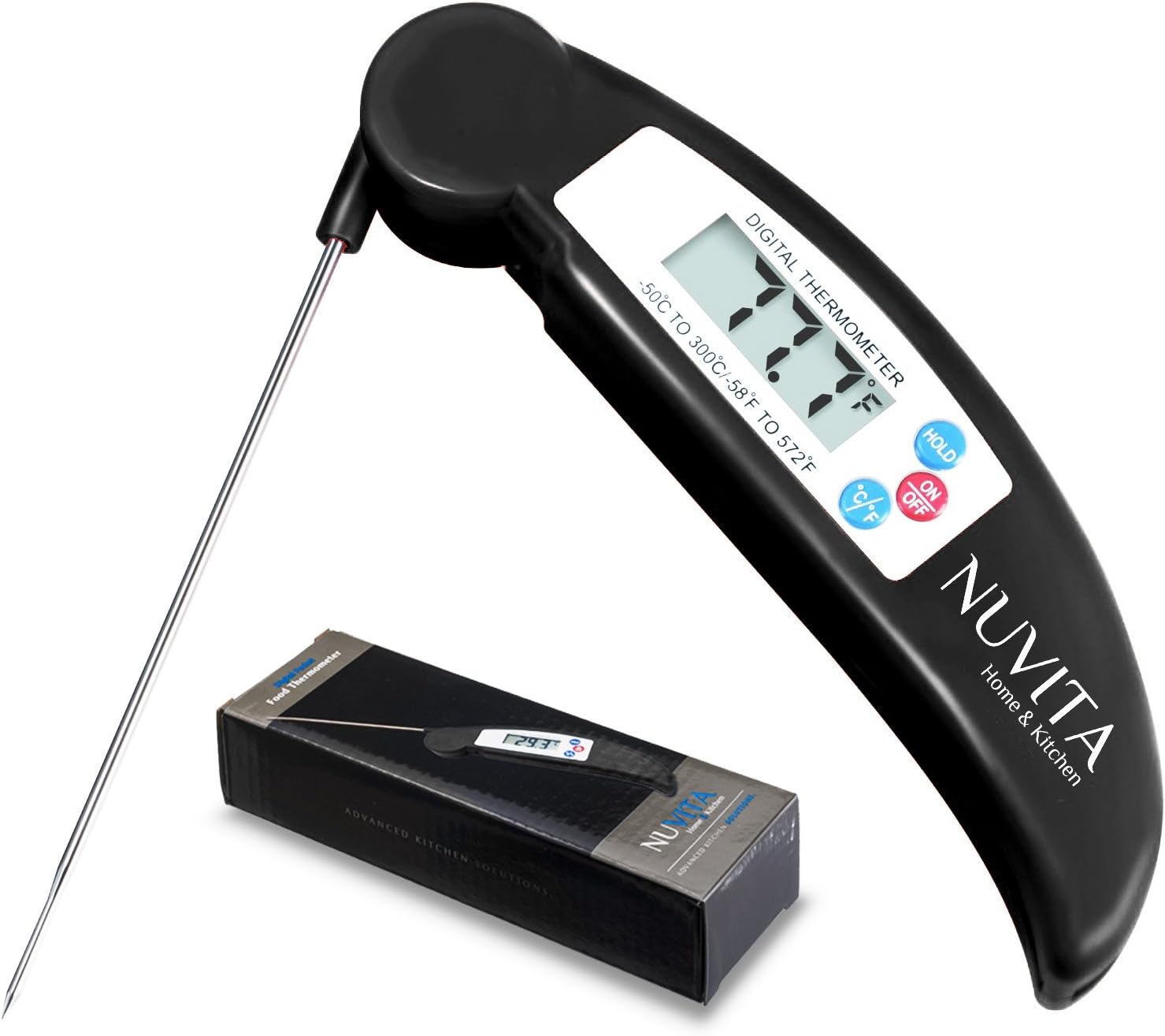 Nuvita Instant Read Digital Cooking Thermometer Black Amazon.co.uk