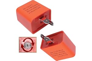 2 Packs 2-Pin 12V Speed Adjustable LED Electronic Flasher Relay Fixes Motorcycle Turn Signal and Hazard Warn Hyper Flash - Premium Version Orange DC12V-FM Part by MQparts