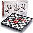 QuadPro Magnetic Travel Checkers Board Game Set with Folding Board Family Educational Toys for Kids and Adults