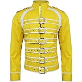 SpazeUp Yellow Concert Cotton Costume - Mens 80s Star Adults Lead Singer Yellow Jacket Costume Outfit