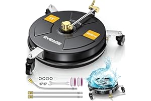 EVEAGE 2-in-1 Surface Cleaner & Undercarriage Pressure Washer Attachment, Compact 13" Pressure Washer Surface Cleaner with Wheels, Reversible Power Washer Surface Cleaner for Sidewalk Driveway Black