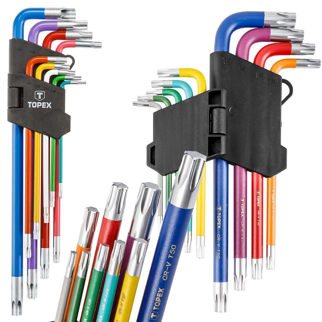 Topex torx Key Set 9 pcs Long Sizes: T10-T50 (Top 35D969)