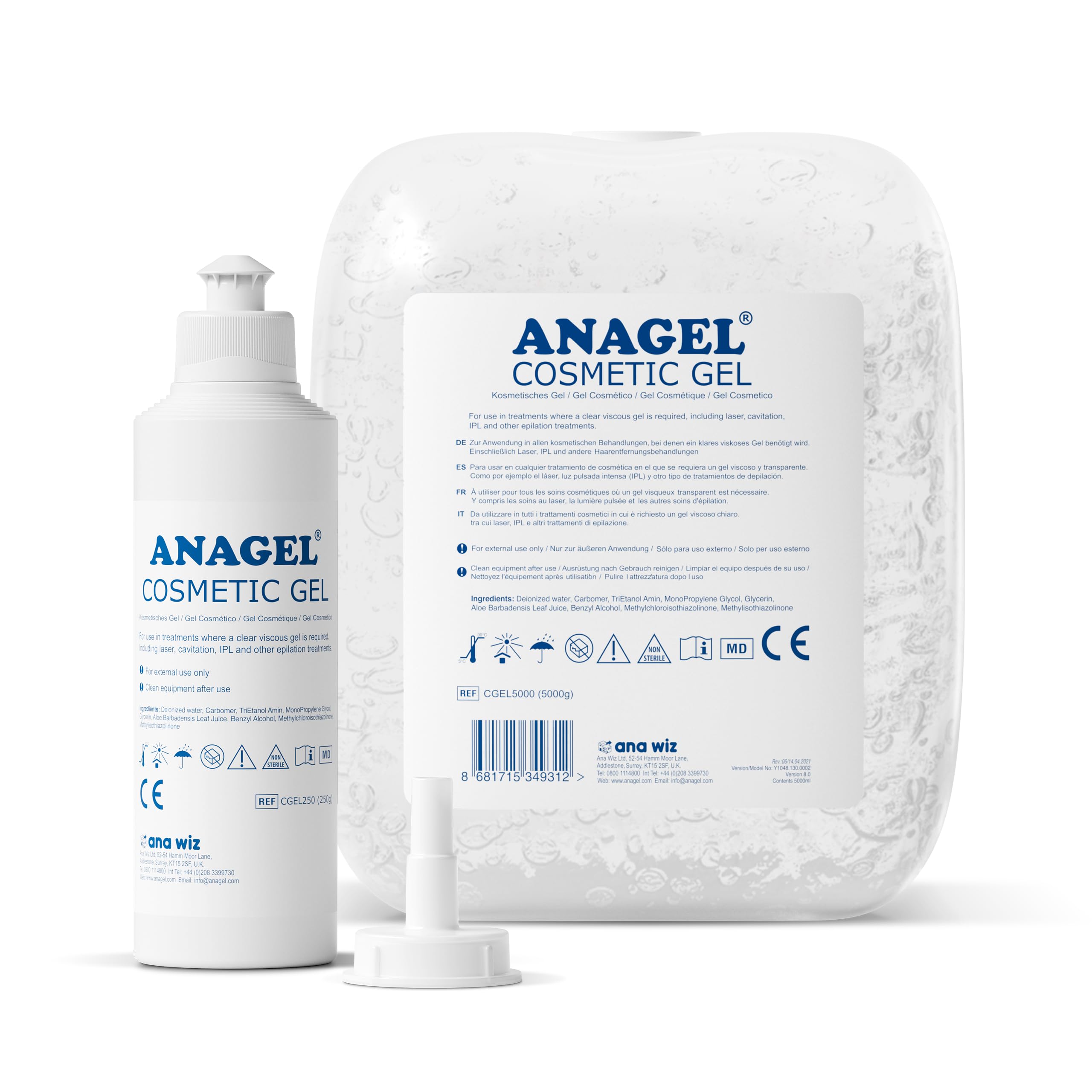 Anagel Cosmetic IPL/Laser Gel (5000ml + 250ml Dispensing Bottle)