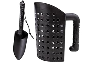 Island Genius Sand Scoop and Shovel Digging Tools for Metal Detecting, Beach Shelling, Sand Sifter