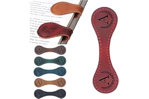 ARTLAZA Personalized Magnetic Leather Bookmark, 26 Letters Custom Leather Bookmarks, Handmade, Leather Magnetic Bookmark for Book Lovers Readers Women Kid(Red，A）