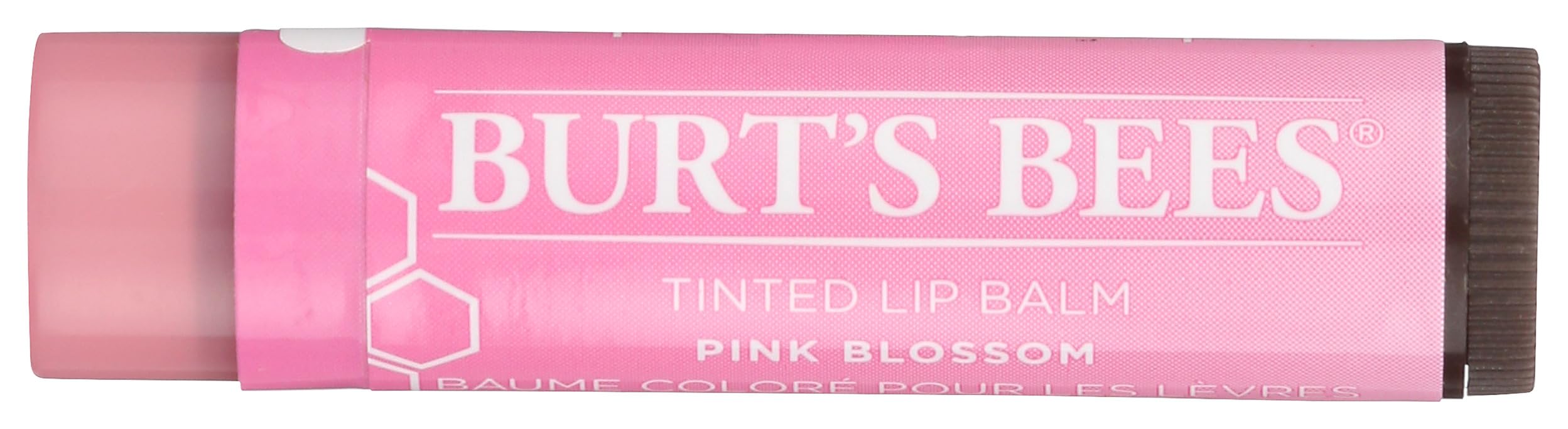 Burt's Bees Tinted Lip Balm Pink Blossom, Moisturising Lip Tint With Shea Butter, 100% Natural Origin, 4.25g