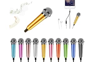 DELADOLA Mini Microphone - Portable Vocal Asmr Microphone for Voice Recording, Chatting and Singing on iPhone, Android, Lapto