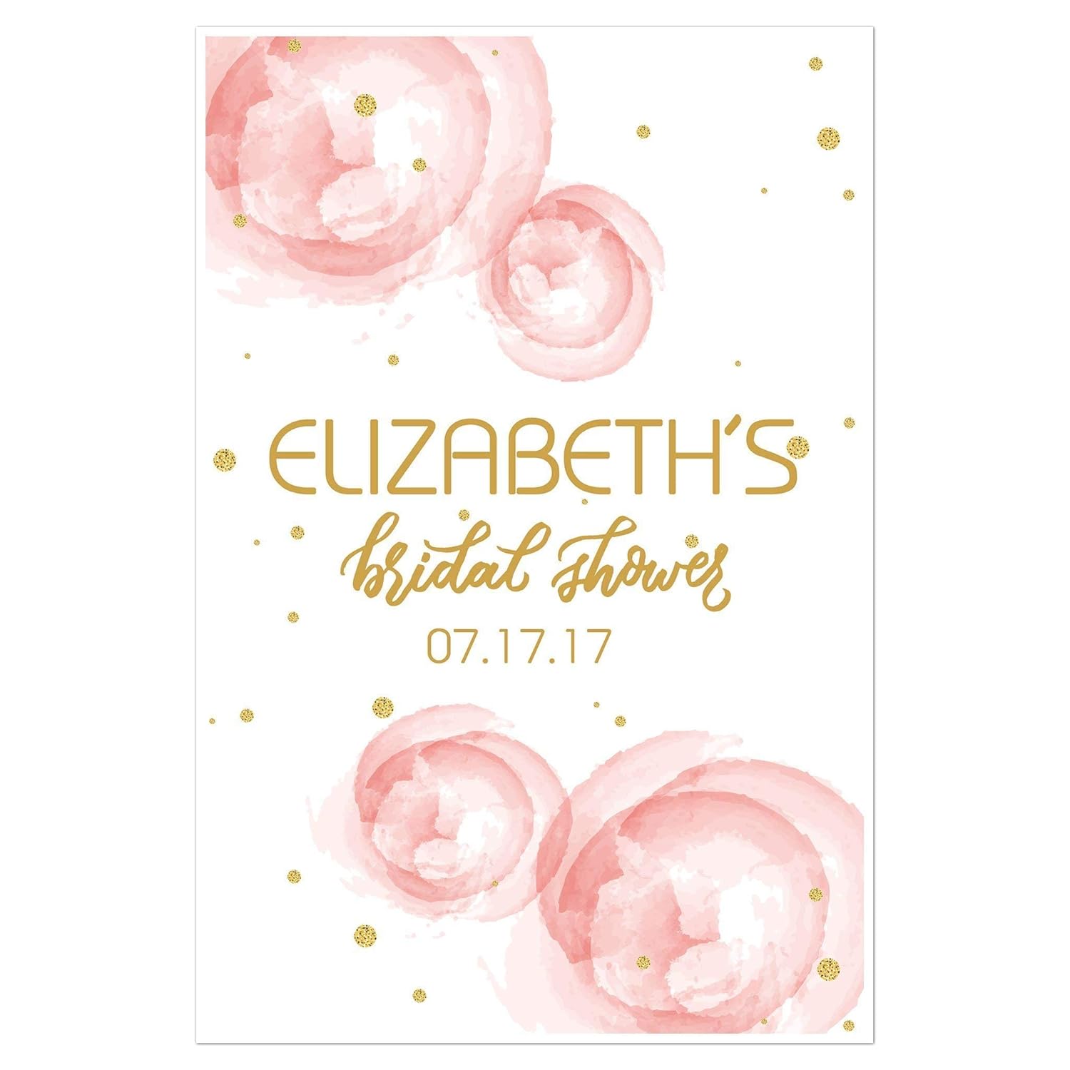 Roses and Gold Welcome Sign for Bridal Shower - Personalized Poster