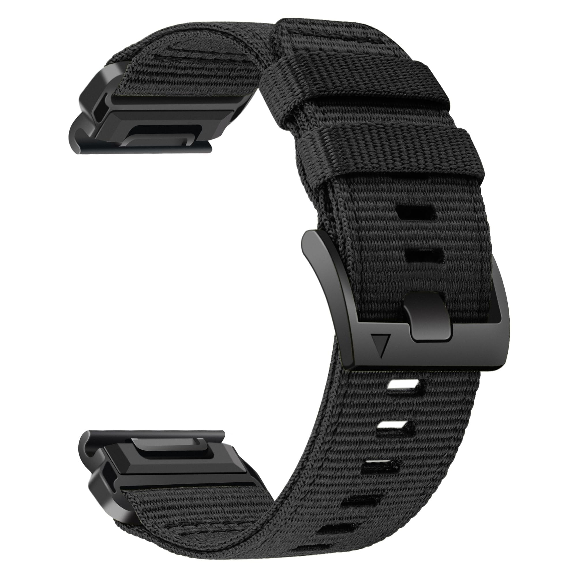YOOSIDE Nylon Watch Strap for Garmin Fenix 7 / Fenix 6 / epix Pro 47mm, Upgraded Quick Fit 22mm Adjustable Woven Nylon Webbing Sport Wristband with Stainless Steel Clasp for Forerunner 955 (Black)
