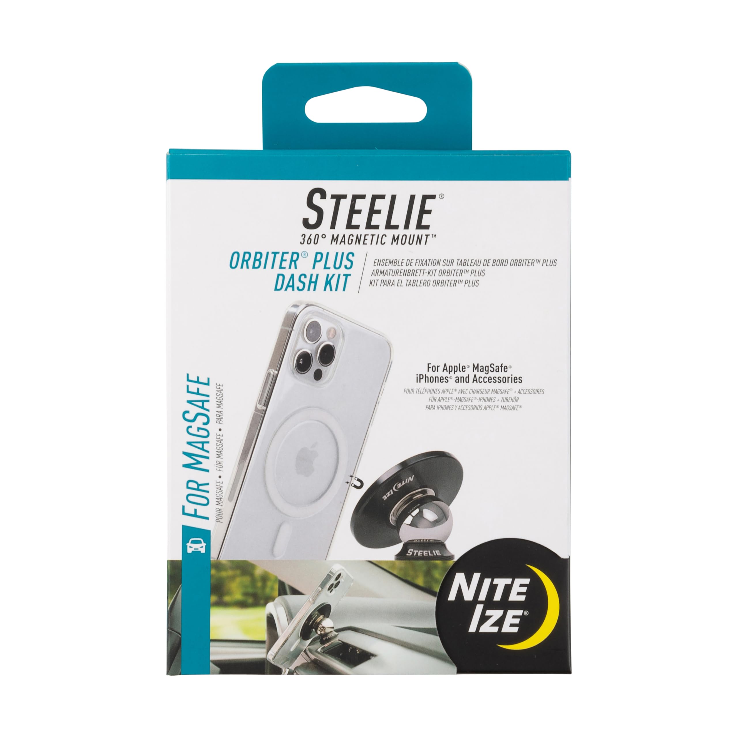 Nite Ize Steelie Orbiter Plus Dash Mount - Magnetic Phone Mount for Car Dashboards - Phone Mount with Neodymium Magnets