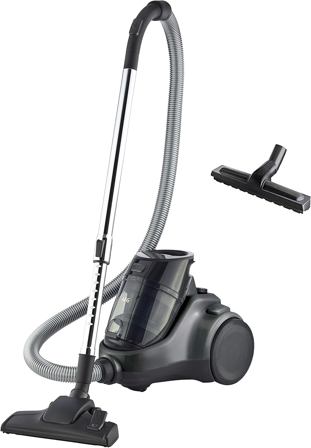 AEG LX5-2-4T Staubsauger ohne Beutel (1,8 l Staubbehälter, inkl. Zusatzdüsen, ergonomisches Design, große Räder, 4-stufige Staubtrennung, 750 Watt, 7 m Aktionsradius, Hygiene Filter, grau)