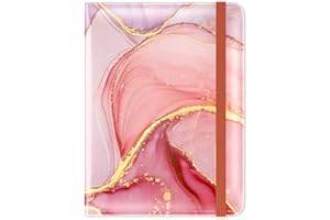 Hsxnam Passport and Vaccine Card Holder Combo, Passport Holder with Vaccine Card Slot, Passport Cover Case with RFID Blocking, Leather Travel Documents Organizer Protector for Women, Pink Marble